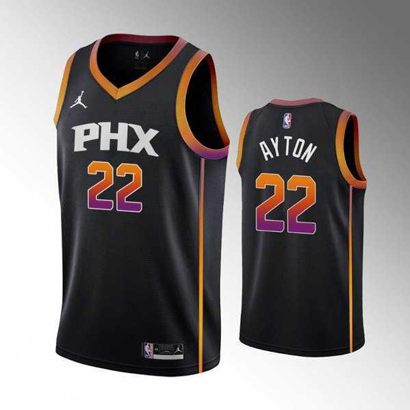 Mens Phoenix Suns #22 Deandre Ayton Balck Stitched Basketball Jersey Dzhi